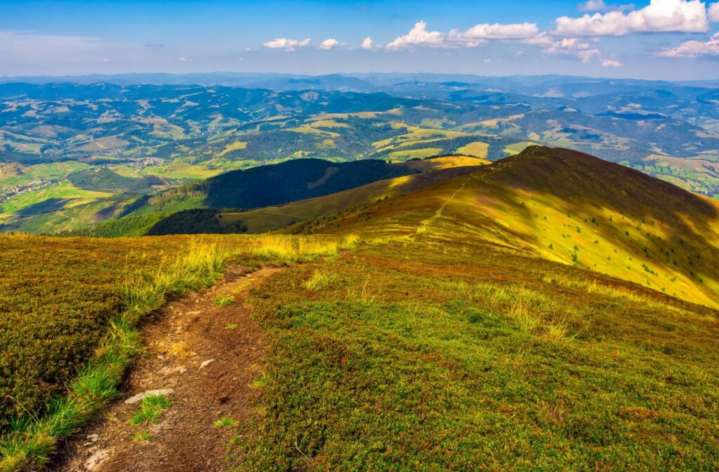 Expansive green hillside and open sky representing clarity and possibility in adult ADHD therapy
